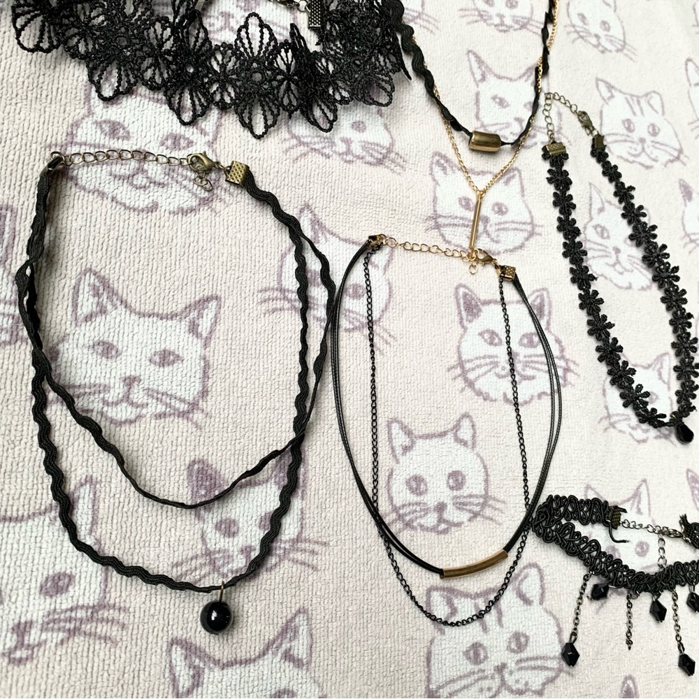 Gothic 90s style chokers bundle of 6 new - Picture 8 of 9